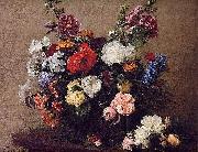 Henri Fantin-Latour Henri Fantin-Latour Bouquet of Diverse Flowers oil on canvas